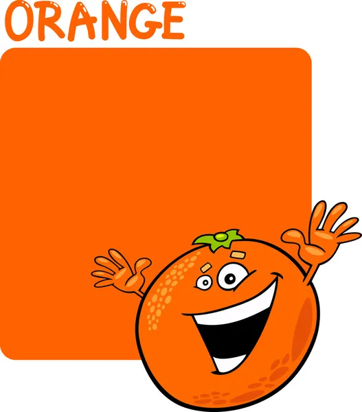 Color Orange and Orange Fruit Cartoon — Stock Vector