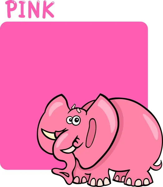 Color Pink and Elephant Cartoon — Wektor stockowy