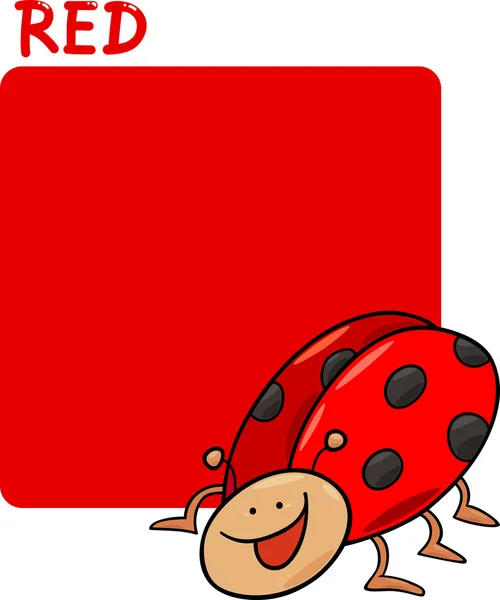 Couleur Rouge et Ladybug Cartoon — Image vectorielle
