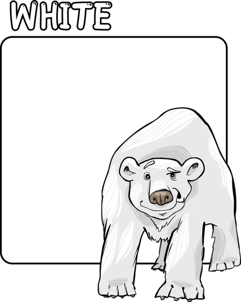 Barva bílá a lední medvěd kreslený — Stockový vektor
