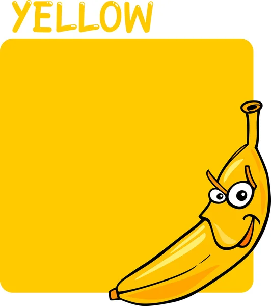 Barva žlutá a banán kreslený — Stockový vektor