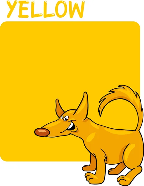 Couleur jaune et dessin animé pour chien — Image vectorielle