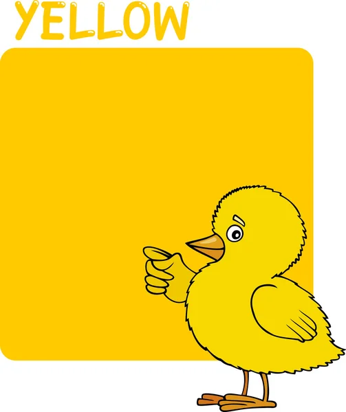 Color Amarillo y Chick Cartoon — Vector de stock