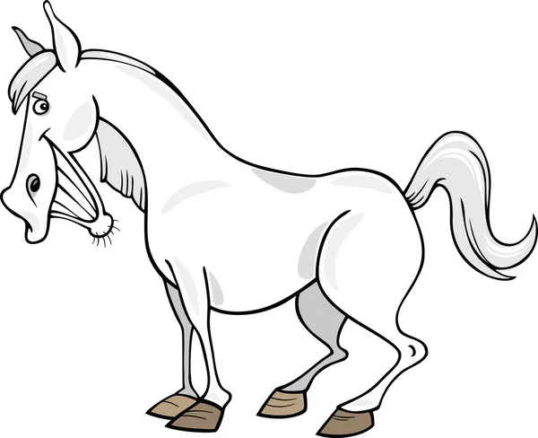 Cavalo cinzento dos desenhos animados — Vetor de Stock