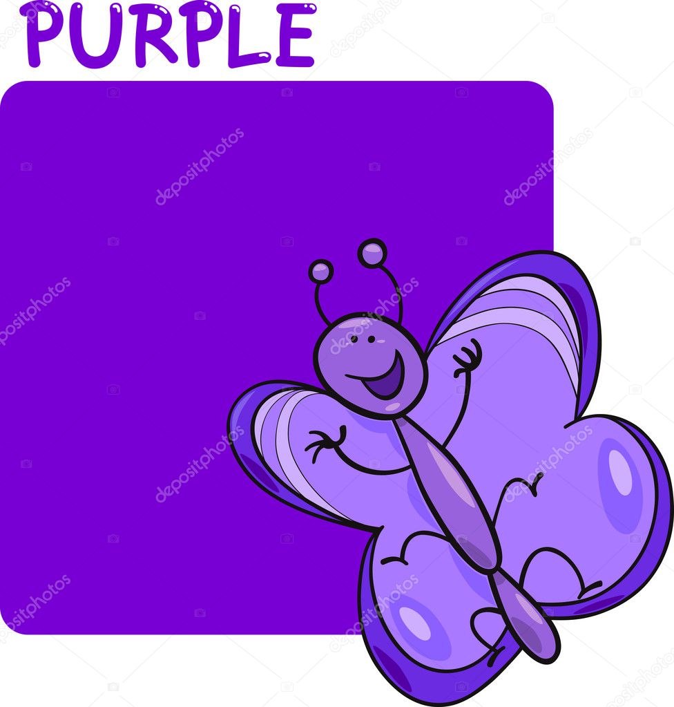 Color Purple and Butterfly Cartoon Stock Vector Image by ...