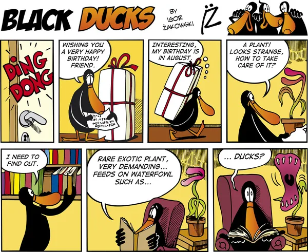 Černé kachny komiks díl 74 — Stockový vektor