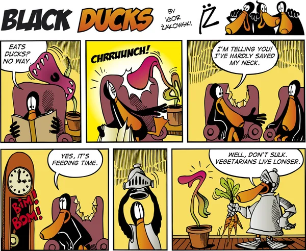 Black Ducks Comics episode 75 — Stock Vector