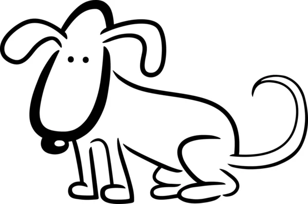Cartone animato scarabocchio di cane per la colorazione — Vettoriale Stock