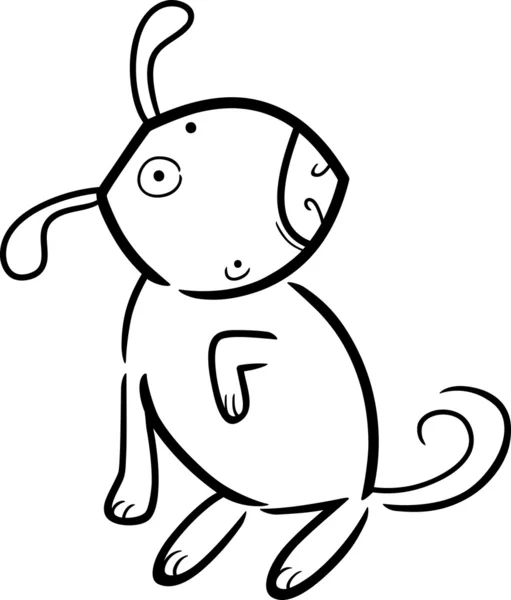 Kreslený doodle psa pro barvení — Stockový vektor