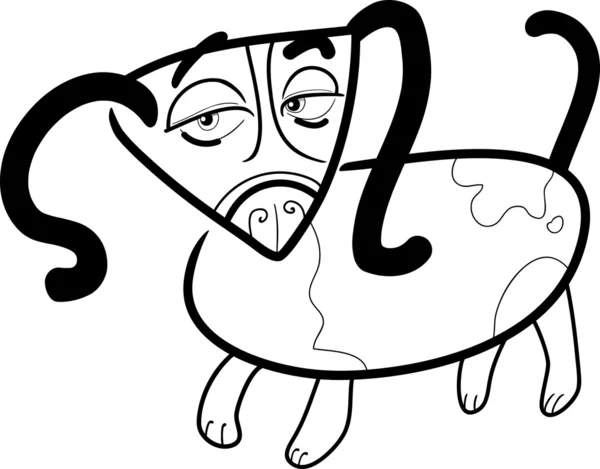 Dibujos animados garabato de perro para colorear — Vector de stock
