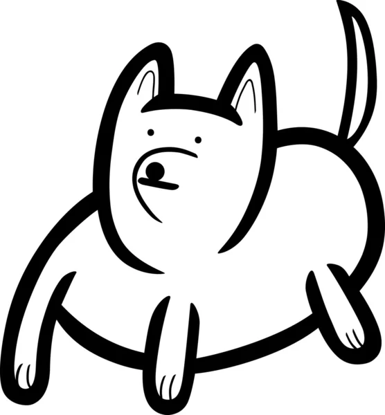 Dibujos animados garabato de perro para colorear — Vector de stock