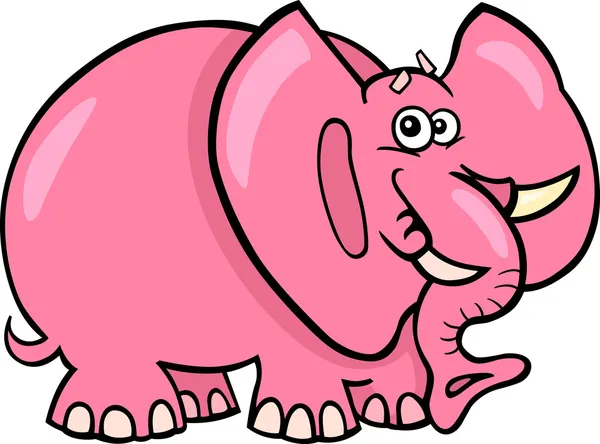 Růžový slon kreslený — Stockový vektor