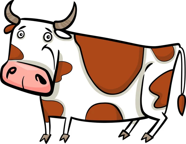 Cartoon-Illustration von Bauernhof-Kuh — Stockvektor