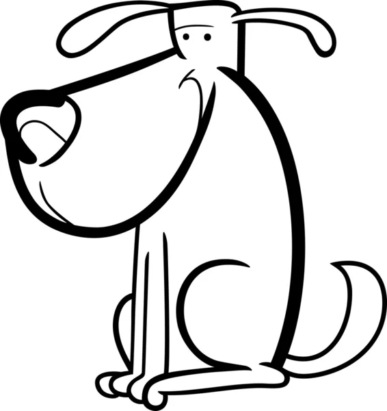 Cartone animato scarabocchio di cane carino per la colorazione — Vettoriale Stock
