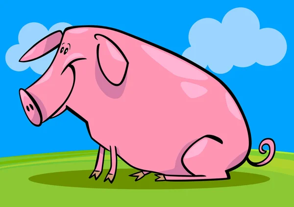 Ilustracja kreskówka farmy świń — Wektor stockowy