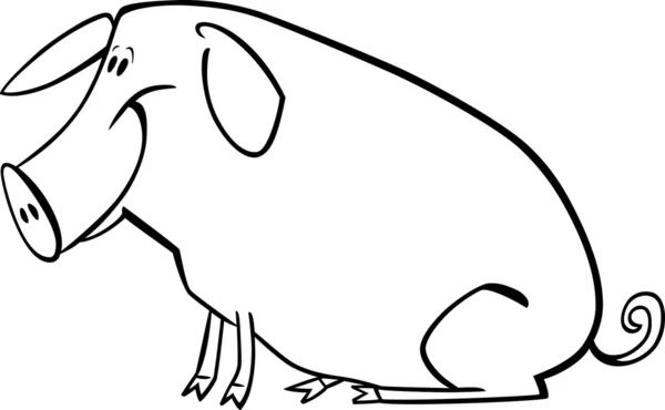 Cartoon pig for coloring page — Stock Vector