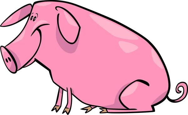 Cartoon illustration of farm pig — Stock Vector