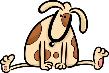 karikatür doodle tatlı benekli köpek