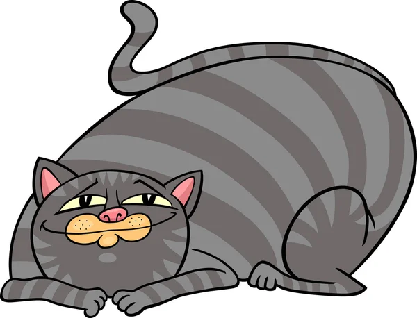 줄무늬 뚱 보 고양이 만화 — 스톡 벡터