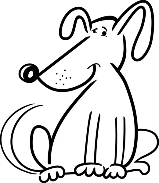 Cartoon doodle of funny dog for coloring — Stock Vector