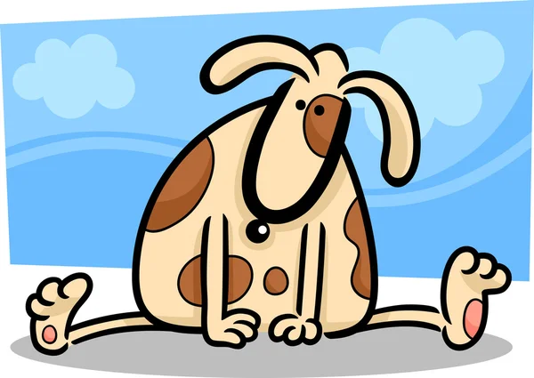Dibujos animados garabato de perro manchado divertido — Archivo Imágenes Vectoriales