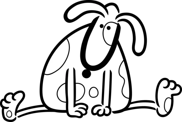 Cartoon doodle söt hund för färgläggning — Stock vektor