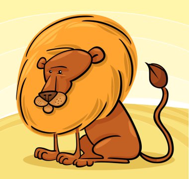 African Lion Cartoon clipart