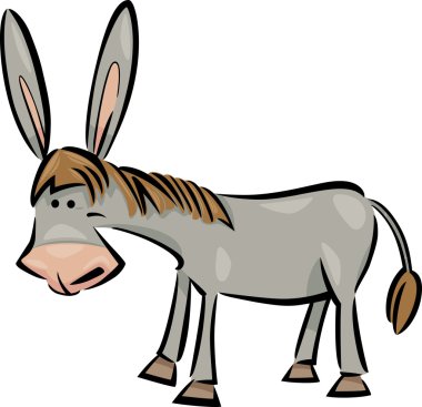 Cartoon illustration of donkey clipart