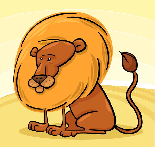 African Lion Cartoon — Stock Vector