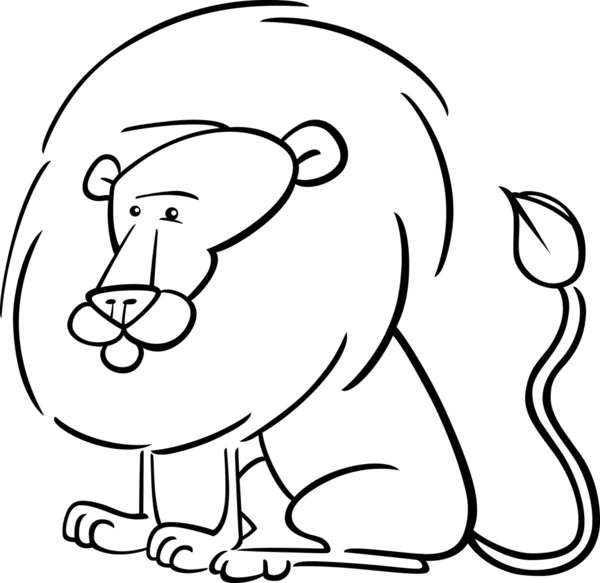 Dibujos animados de león africano para colorear — Vector de stock