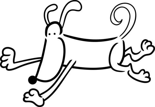 Γελοιογραφία τρέχοντας σκυλί για χρωματισμό — Διανυσματικό Αρχείο