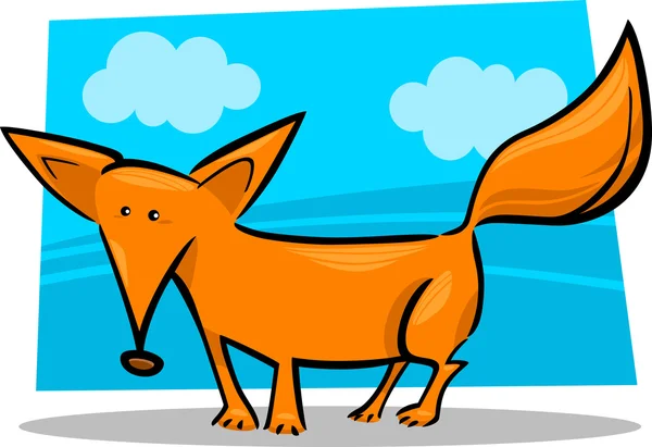 Dibujos animados ilustración de zorro rojo — Archivo Imágenes Vectoriales