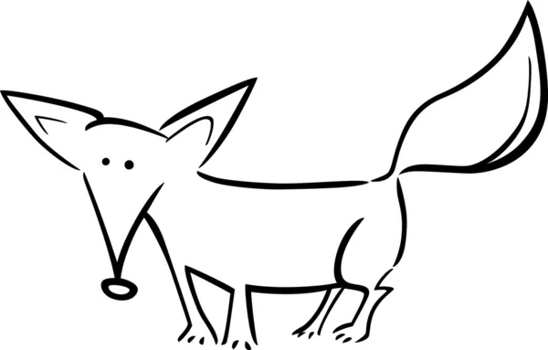 着色のための fox の漫画イラスト — ストックベクタ