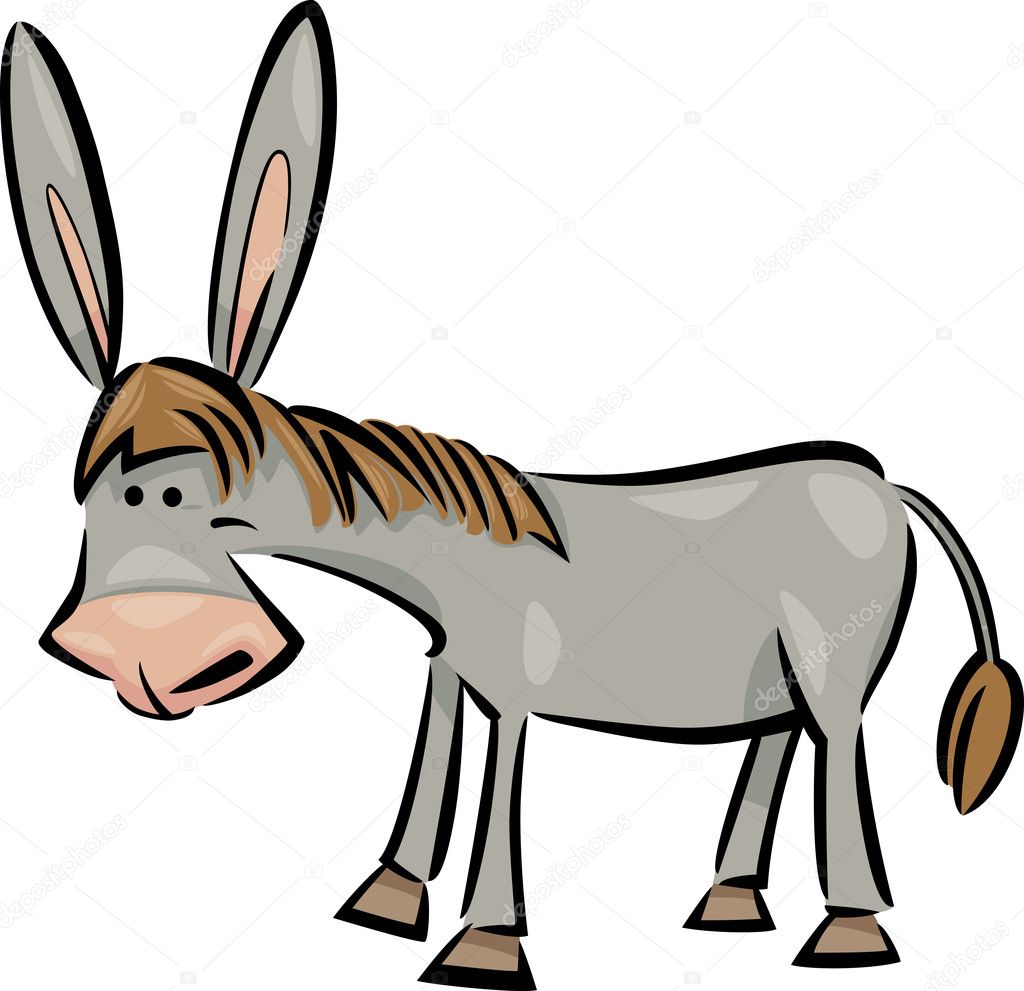Cartoon illustration of donkey — Stock Vector © izakowski #11444952