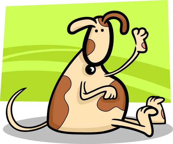 Dibujos animados ilustración de lindo perro manchado — Archivo Imágenes Vectoriales