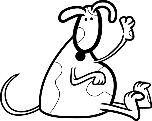 塗り絵の斑点の犬がかわいい — ストックベクタ