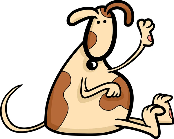かわいい斑点犬の漫画イラスト — ストックベクタ