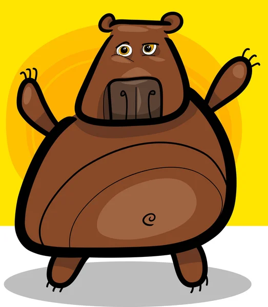 Cartoon illustration of grizzly bear — Stock Vector