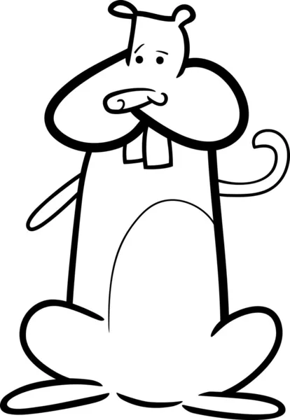 Hamster dos desenhos animados para colorir livro — Vetor de Stock