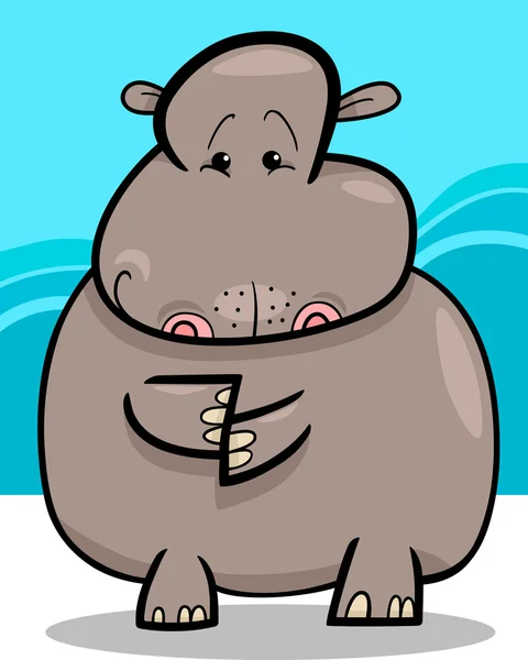 Caricature d'hippopotame ou d'hippopotame — Image vectorielle