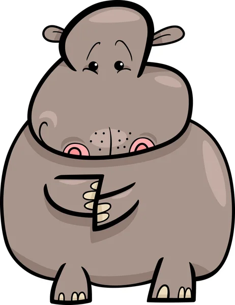 Hippo or Hippopotamus Cartoon — Stock Vector