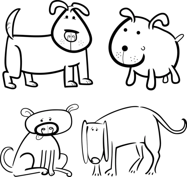 Cães ou cachorros para colorir — Vetor de Stock