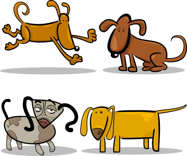 Cute kartun anjing atau anak anjing ditetapkan - Stok Vektor