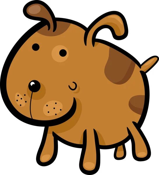 Aranyos foltos kutya rajzfilm illusztrációja — Stock Vector