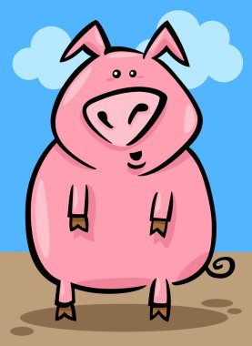 Cartoon illustration of farm pig clipart