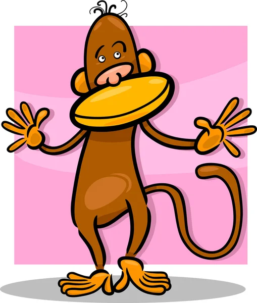 Cute monkey cartoon illustration — Stock Vector