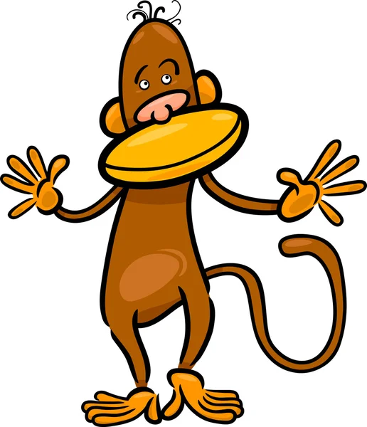 Cute monkey cartoon illustration — Stock Vector