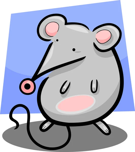 Söt mus tecknad illustration — Stock vektor