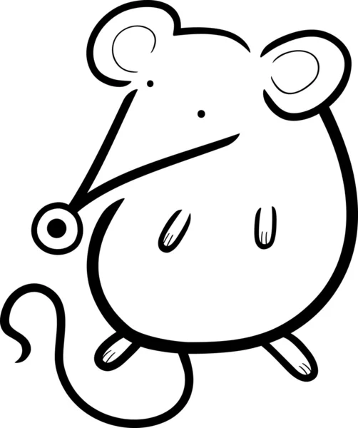 Desenho animado bonito do mouse para colorir livro — Vetor de Stock