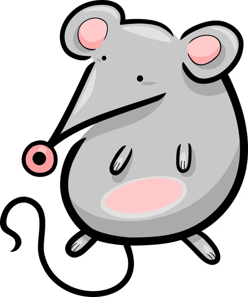 Roztomilá kreslená ilustrace myši — Stockový vektor